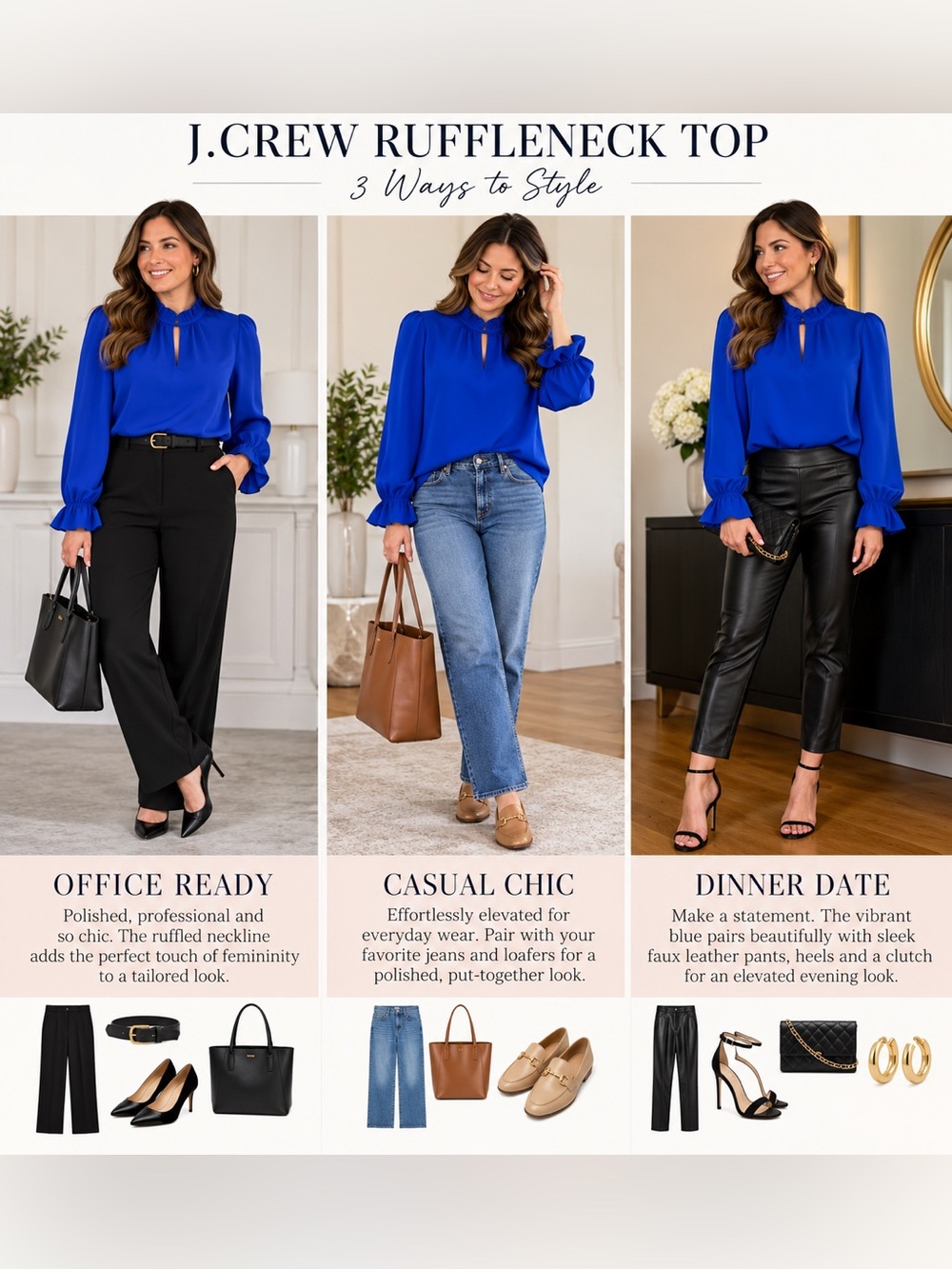 J. Crew Ruffleneck Top in 365 Crepe Blouse - Picture 3 of 3